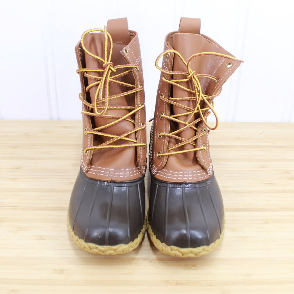 LL BEAN Ankle 8 Inch Lace-up Unlined Leather Duck Boots Size 6 W - Picture 5 of 10